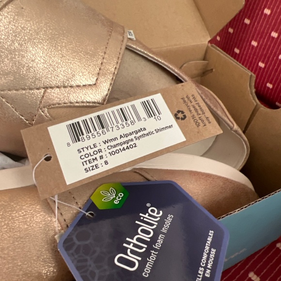 Champagne synthetic shimmer Toms shoe - Picture 5 of 5